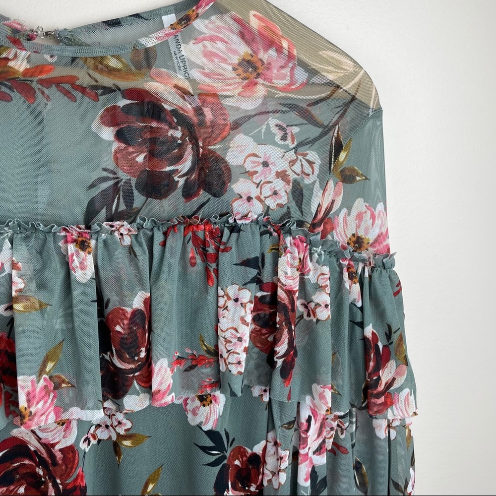 Amanda Uprichard Lowery Ruffle Floral Bodysuit M - Picture 7 of 10